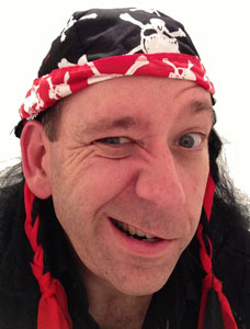 Chris Andrews wearing a Pirate Bandanna
