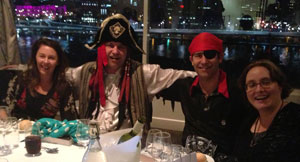 People dressed up as pirates at the At the Cutlasses and Kimonos Banquet.