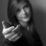 Woman reaching out