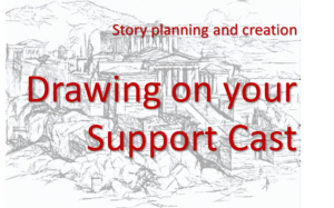 Background of an ancient city with the words: Drawing on your Support Cast